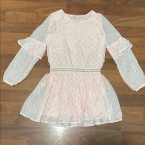 A pink and gold kids dress! It is a kids small.